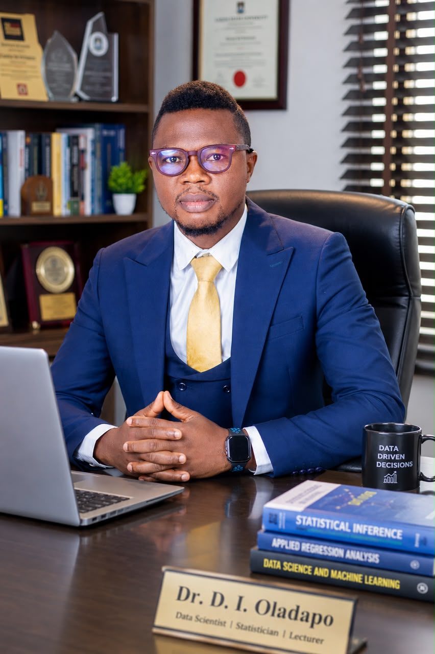 Dr Oladapo at his office desk